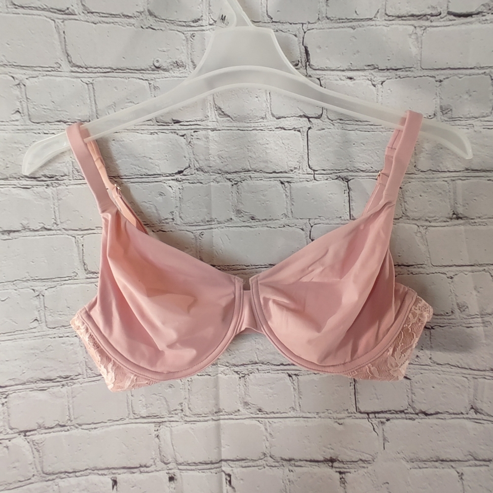 Soma Pink Lace Trim Bra